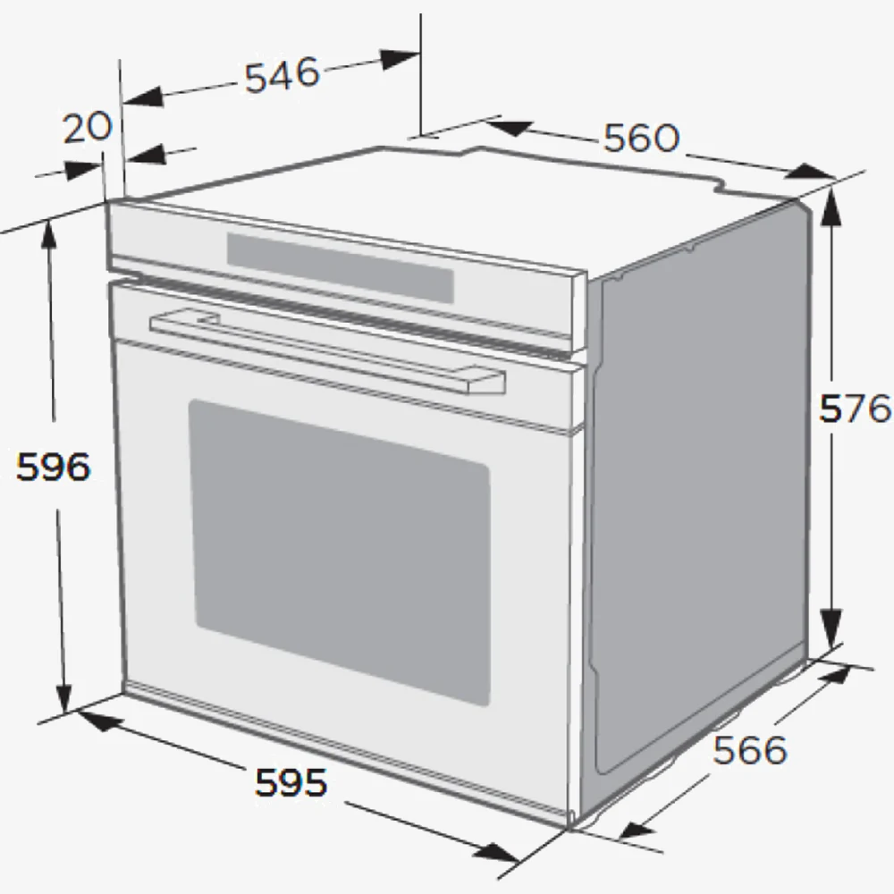 60cm 82L Electric Wall Oven CA60ED - Image 2