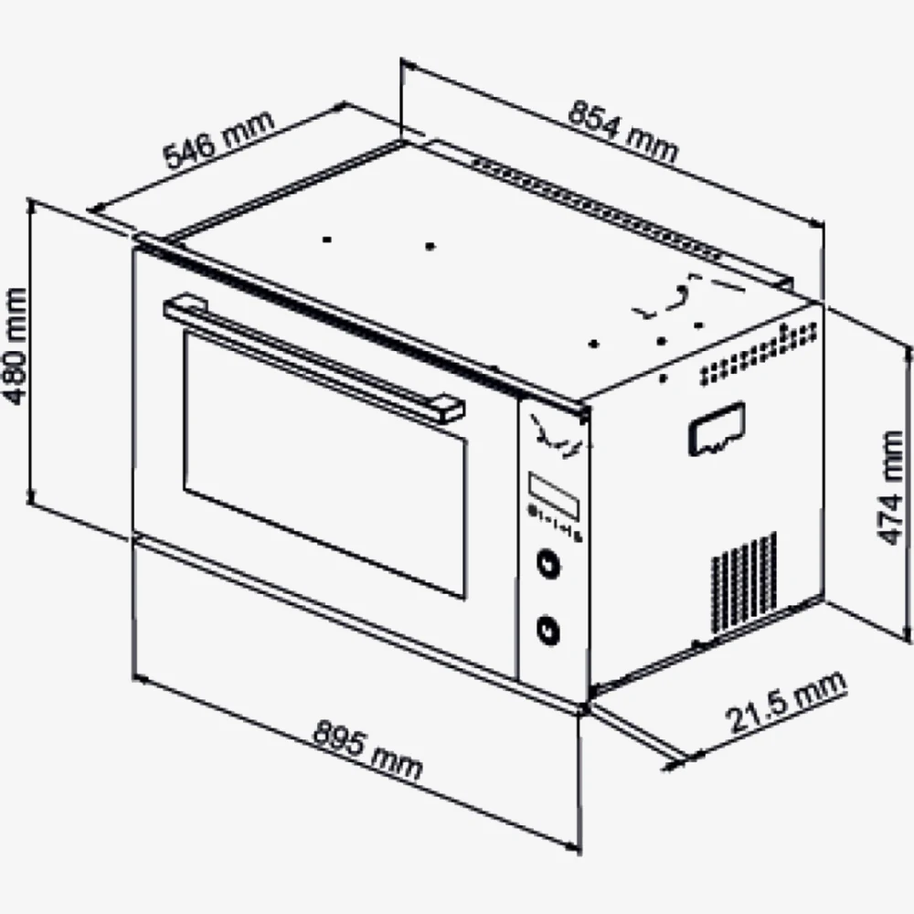 90cm 103L Electric Wall Oven CA9048E - Image 2